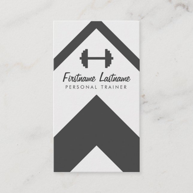 Persönlicher Trainer u. Fitness-Schwarzes u. Weiß Visitenkarte (Vorderseite)