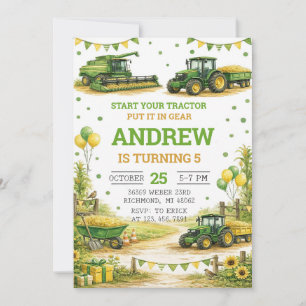 Persönlicher Traktor Geburtstag Einladung