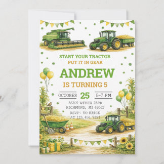 Persönlicher Traktor Geburtstag Einladung