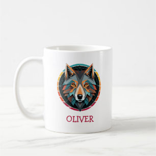 Persönlicher Umarmung des geometrischen Wolfs Kaffeetasse