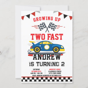 Persönlicher Vintager Rennwagen Geburtstag Einladung