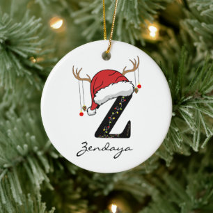 Persönlicher Weihnachts-Alphabet-Schmuck für Sie o Keramik Ornament