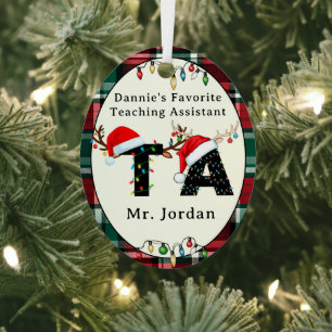 Persönlicher Weihnachts-Assistent für Lehrkräfte Ornament Aus Metall