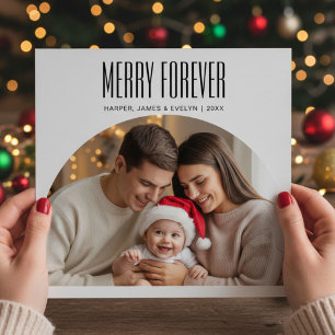 Persönlicher Weihnachtsbaumschmuck 'Merry Forever' Feiertagskarte