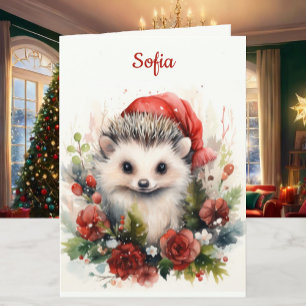 Persönlicher Weihnachtsigel mit Namen und Gruß Feiertagskarte