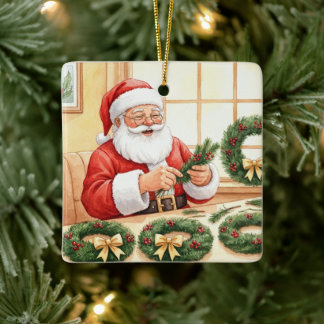 Persönlicher Weihnachtskränze-Workshop von Santa Keramikornament