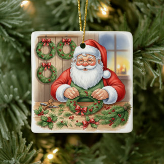 Persönlicher Weihnachtskränze-Workshop von Santa Keramikornament