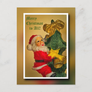 Persönlicher Wunsch von Papa Noel am Weihnachtsbau Feiertagspostkarte