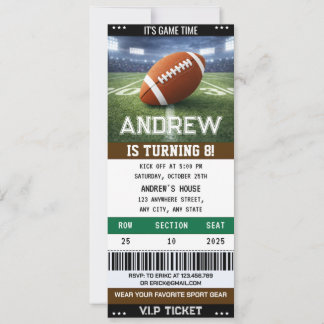 Persönliches American-Football-Ticket Einladung
