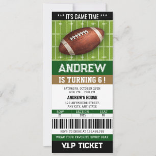 Persönliches American Football-Ticket zum Geburtst Einladung