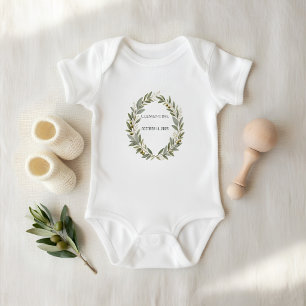 Persönliches Baby-Body mit Olivenkranz Perso Baby Strampler