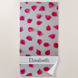 Persönliches Badetuch - Rote Rose Petals