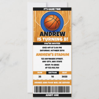 Persönliches Basketball-Fan-Geburtstagsticket Einladung