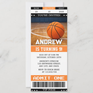 Persönliches Basketball-Geburtstags-Ticket JEDES A Einladung
