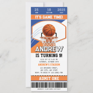 Persönliches Basketball-Platz-Birthday-Ticket Einladung