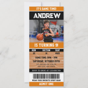 Persönliches Basketball Swish Geburtstagsportticke Einladung