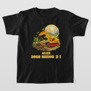 Persönliches Bilderbuch-Bagger-Geburtstagsgeschenk T-Shirt