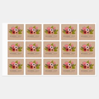 Persönliches Blumenbouquet editierbar Etiketten