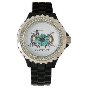 Persönliches Blumendesign mit God Watch Armbanduhr