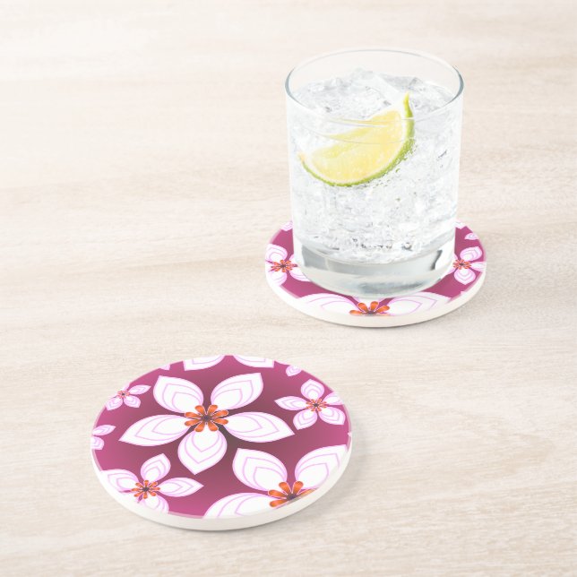 Persönliches Blumenmuster-Geschenk Getränkeuntersetzer (Seite)