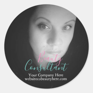 Persönliches Branding Foto Schönheit Makeup Busine Runder Aufkleber