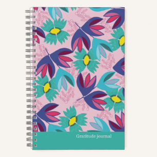 Persönliches Dankbarkeitstagebuch floral grün rosa Notizbuch