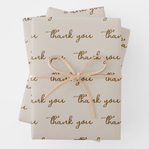 PERSÖNLICHES DANKE SCHICKES MODERNES BEIGE GESCHENKPAPIER SET