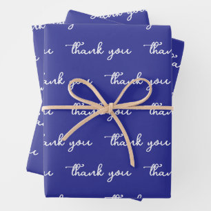 PERSÖNLICHES DANKE SCHICKES MODERNES DUNKELBLAU GESCHENKPAPIER SET