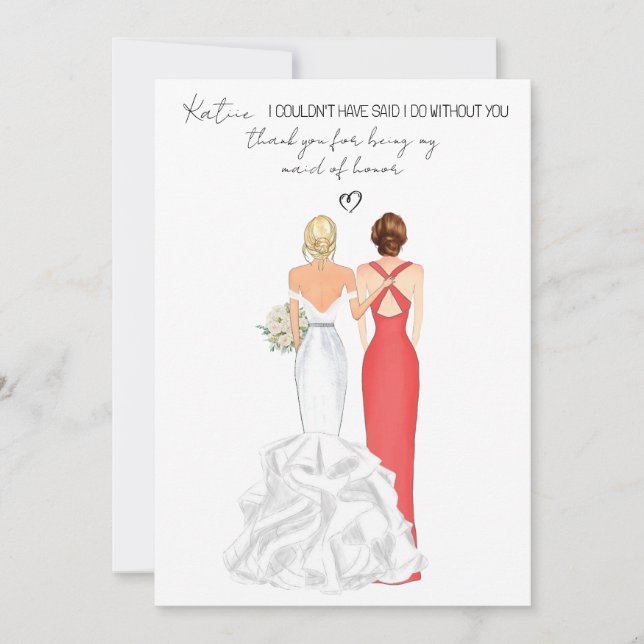 Persönliches Dankeschön für meine Trauzeugin Einladung (Vorderseite)