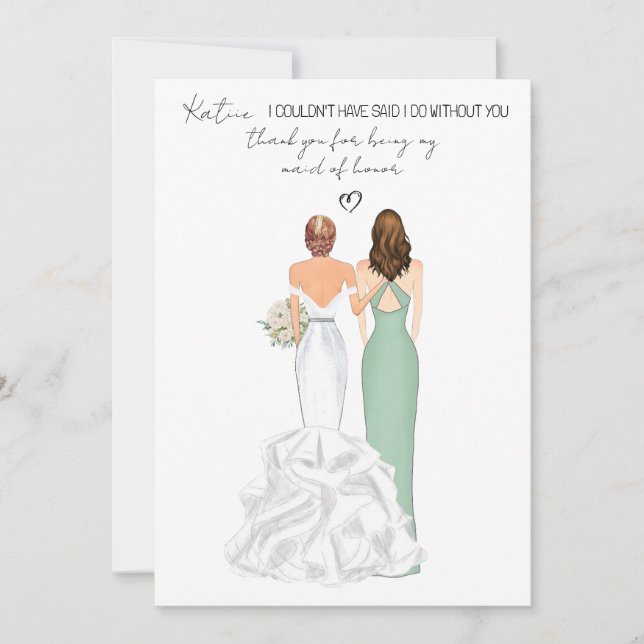 Persönliches Dankeschön für meine Trauzeugin Einladung (Vorderseite)