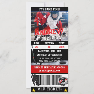 Persönliches digitales Hockey-Ticket zum Geburtsta Einladung