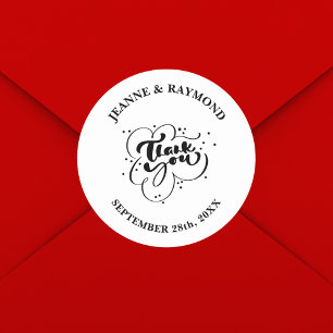 Persönliches Elegant Vielen Dank für Ihre Hochzeit Runder Aufkleber