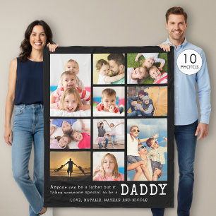 Persönliches Foto-Kollagen-Geschenk für den Papa m Fleecedecke