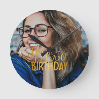 Persönliches Foto zum 60. Geburtstag Skript Runde Wanduhr