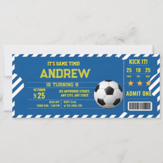 Persönliches Fußball-Spiel-Ticket Party Einladung