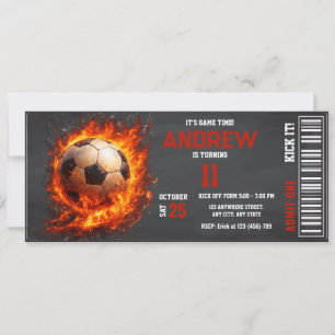 Persönliches Fußball-Ticket Geburtstagsjungen Part Einladung
