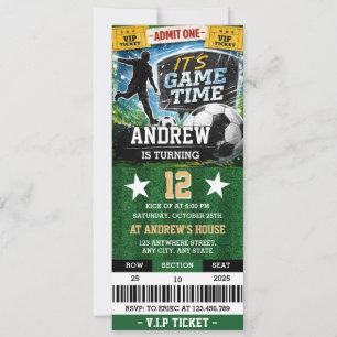 Persönliches Fußballticket Geburtstag für Jungen Einladung