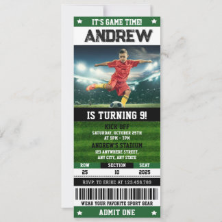 Persönliches Fußballticket Geburtstag mit Foto Einladung