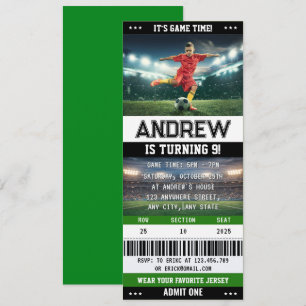 Persönliches Fußballticket Team Club Geburtstag Einladung