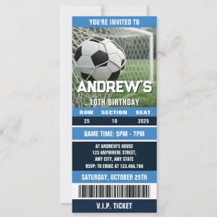 Persönliches Fußballticket zum Geburtstag für Jung Einladung