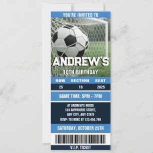 Persönliches Fußballticket zum Geburtstag für Jung Einladung