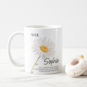 Persönliches Geburtsmonats-April-Blumen-Motiv Kaffeetasse