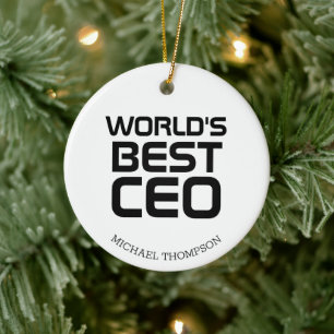 Persönliches Geschenk für den besten CEO-Chef welt Keramik Ornament