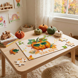 Persönliches Herbst-Kürbis-Puzzle für Kinder Puzzle