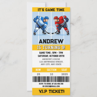 Persönliches Hockey-Ticket Sport Geburtstagsfeier Einladung