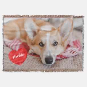 Persönliches Hunde-Foto-Gedenkbild für Hundebesitz Decke