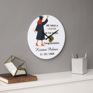 Persönliches Jurastudium-Abschlussgeschenk Große Wanduhr