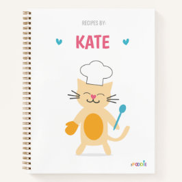 Persönliches Kinderrezeptbuch Cat Chef Notizbuch