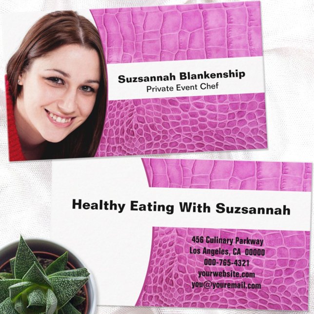 Persönliches Koch Rosa Leder Benutzerdefiniertes F Visitenkarte (Von Creator hochgeladen)