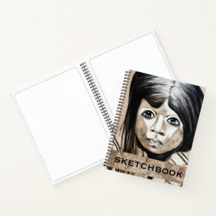 Persönliches kubistisches Kohleportrait Skizzenbuc Notizbuch